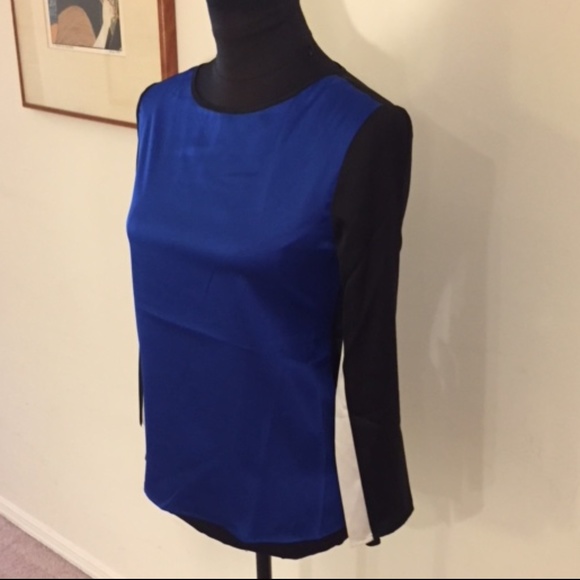 VINCE CAMUTO COLOR BLOCK TOP w/CONTRAST-PIPING - Picture 4 of 6